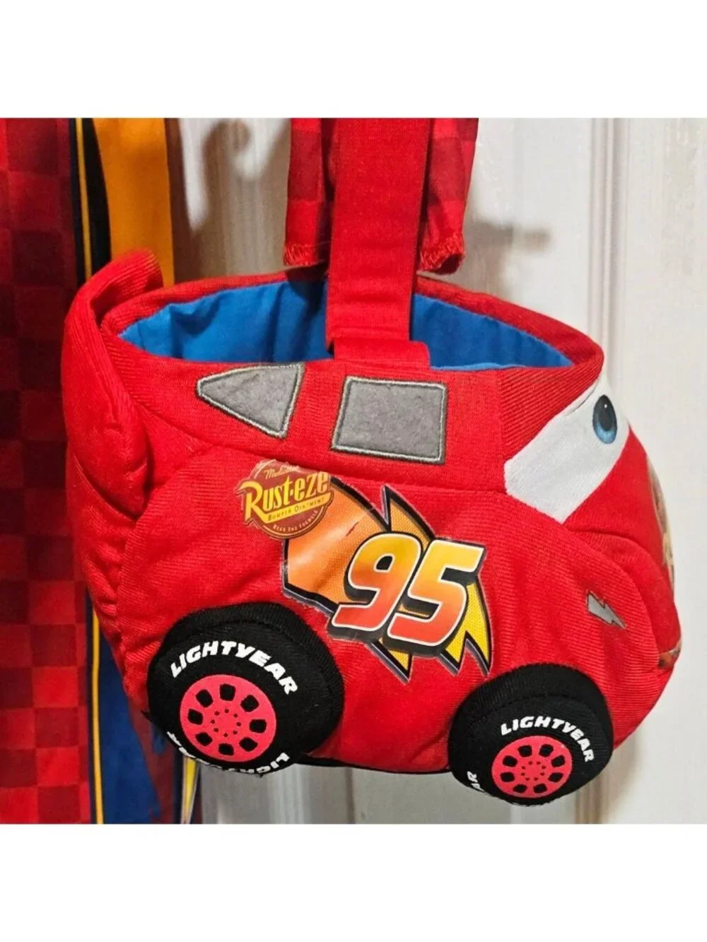 Cars Lightning McQueen Muscle Costume Toddler 3T-4T Treat Basket Belt Halloween